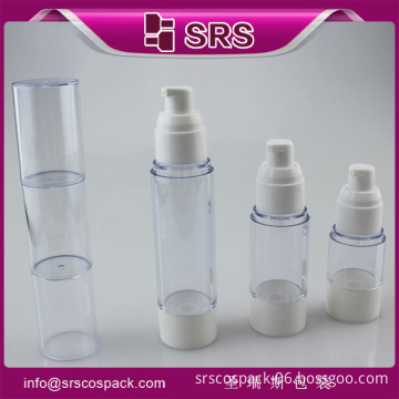 A027 15ml 30ml 50ml white pump transparent airless bottle for acne free gel